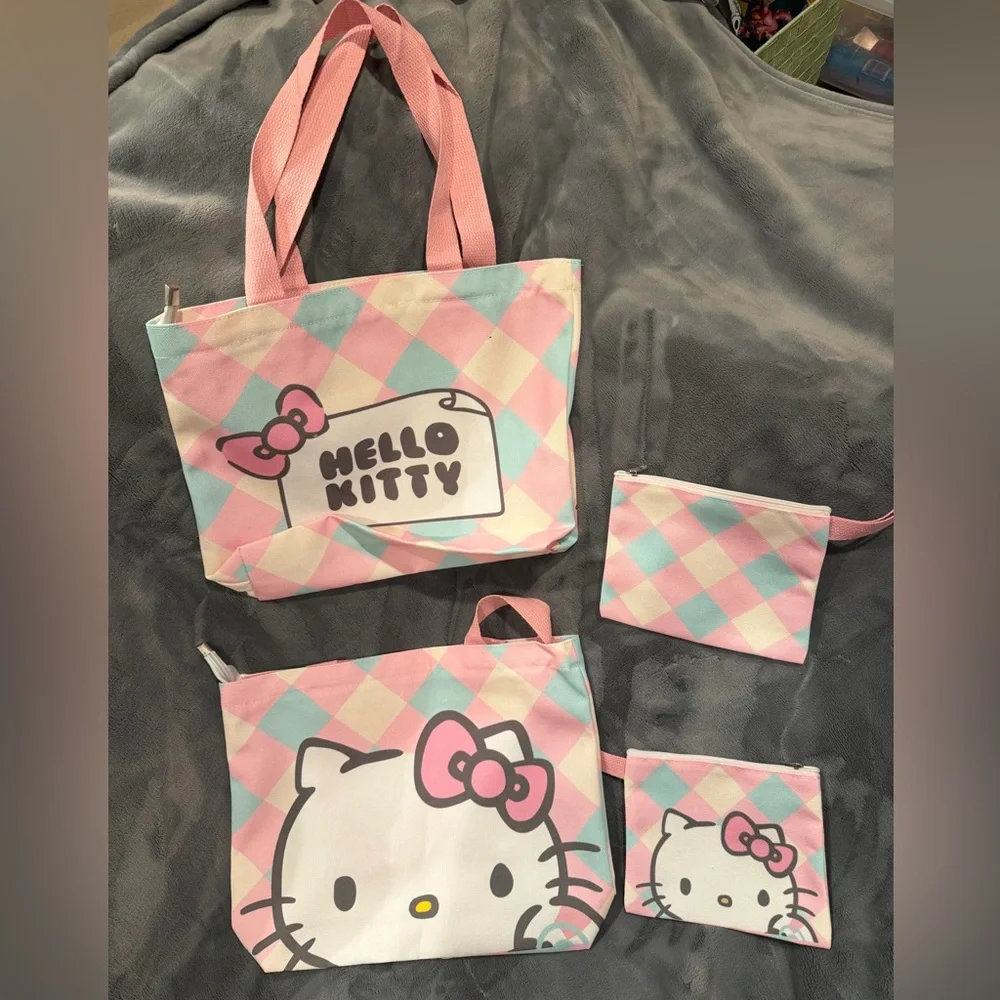 ❤️❤️SANRIO MYSTERY BUNDLE with Hello Kitty zippered Canvas Tote & Pouch